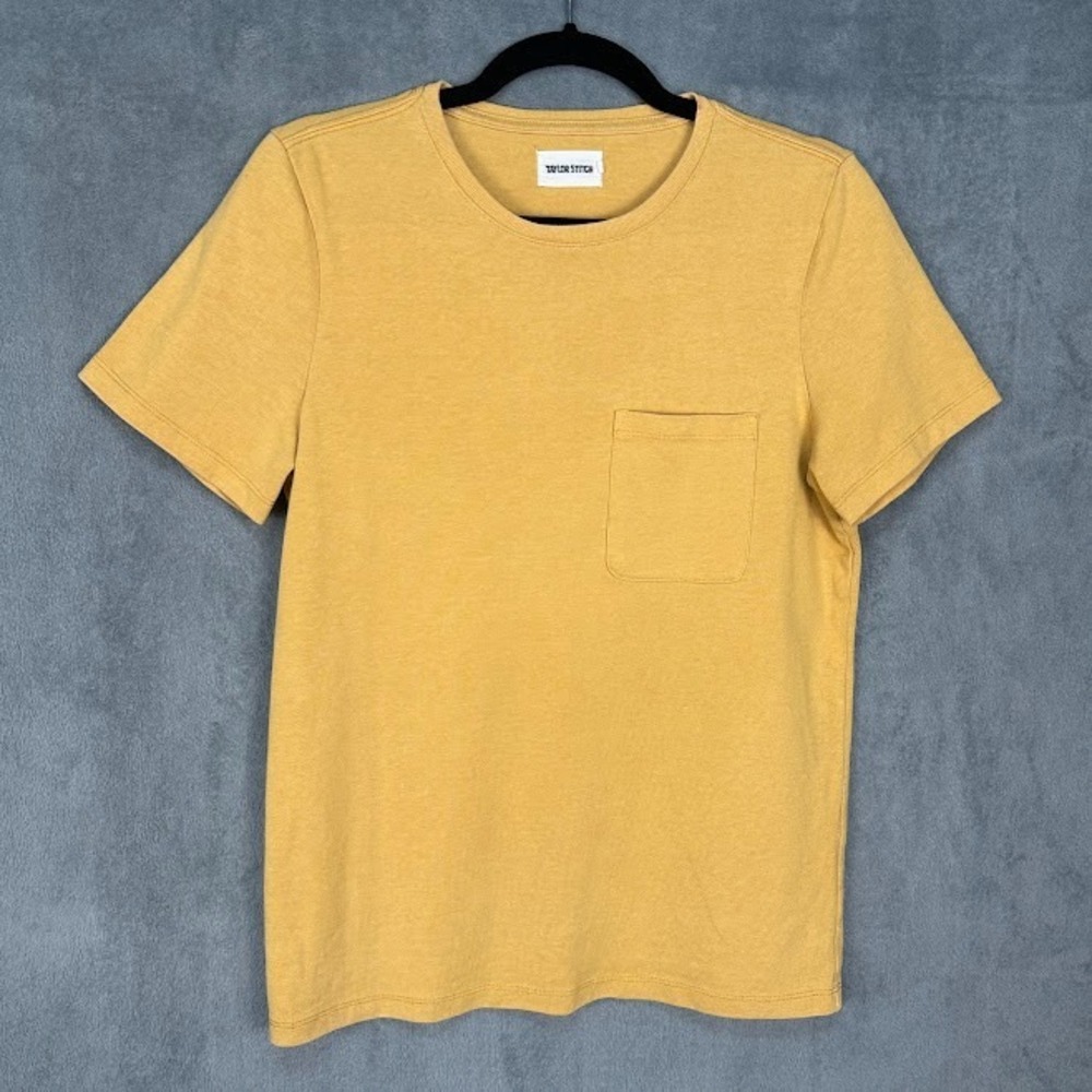 Taylor Stitch Heavy Bag Tshirt Mens 36 Gold Crew Neck Short Sleeve Pocket Tee